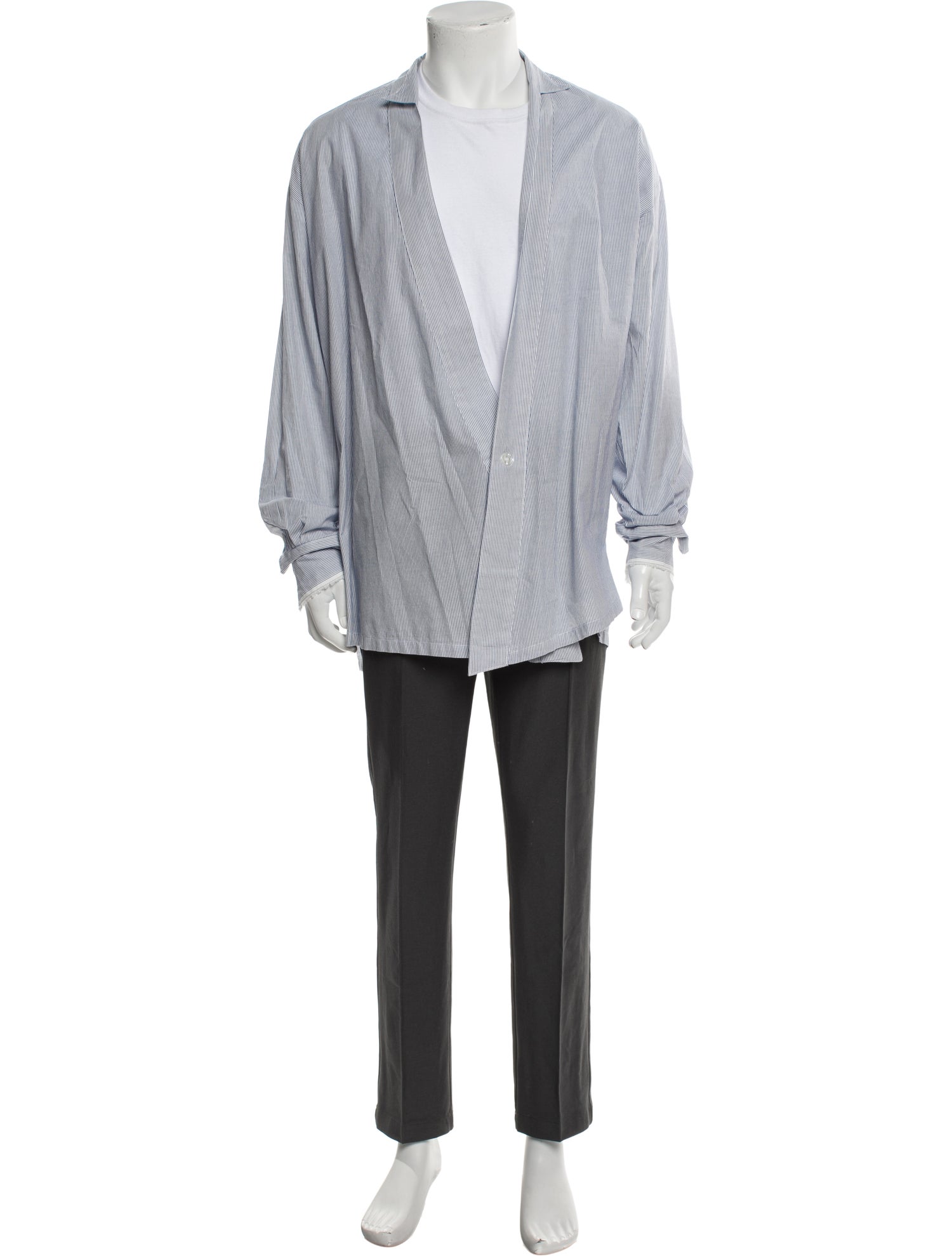 Greg Lauren Striped Long Sleeve Dress Shirt