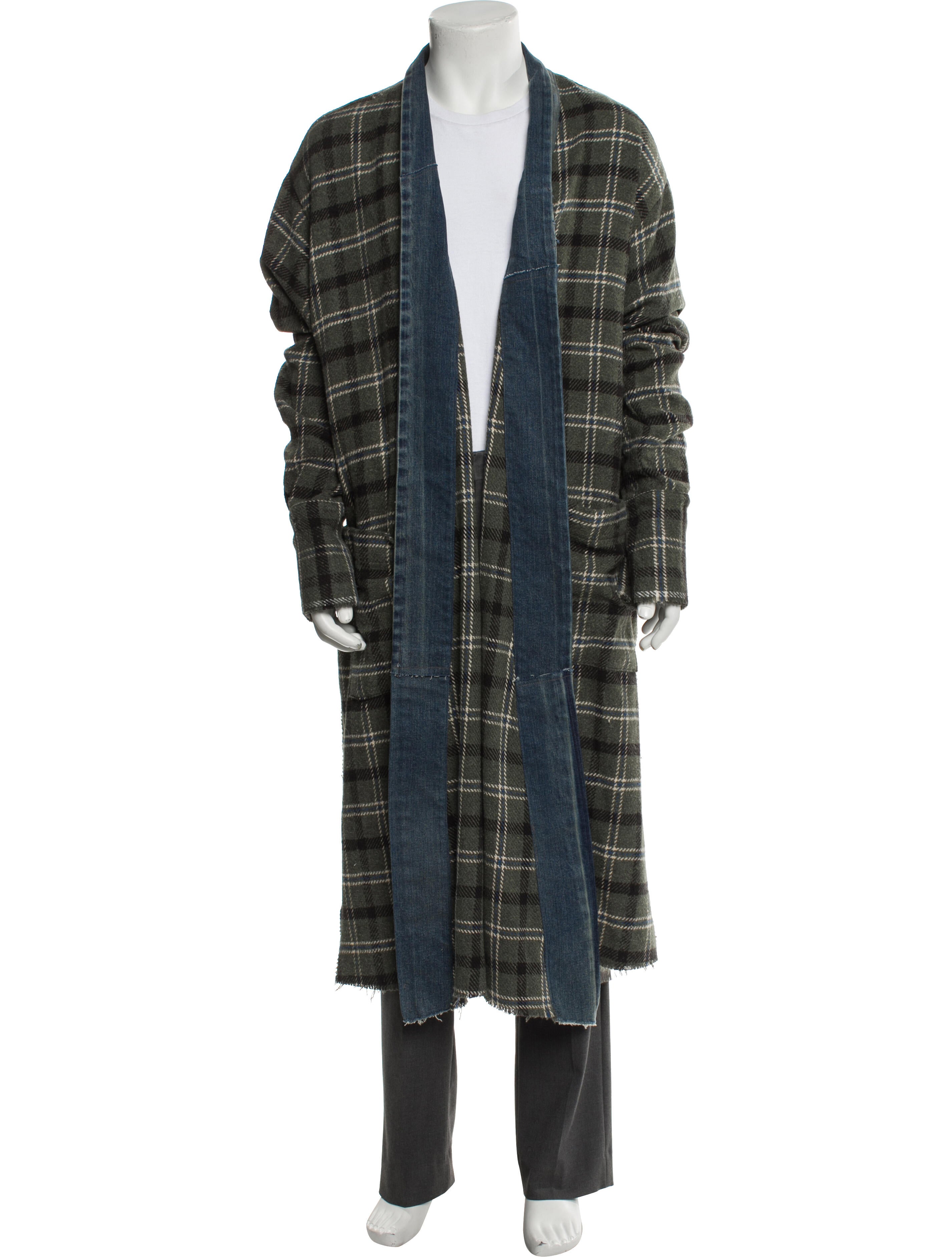 Greg Lauren Army Plaid Gl1 Plaid Print Cardigan