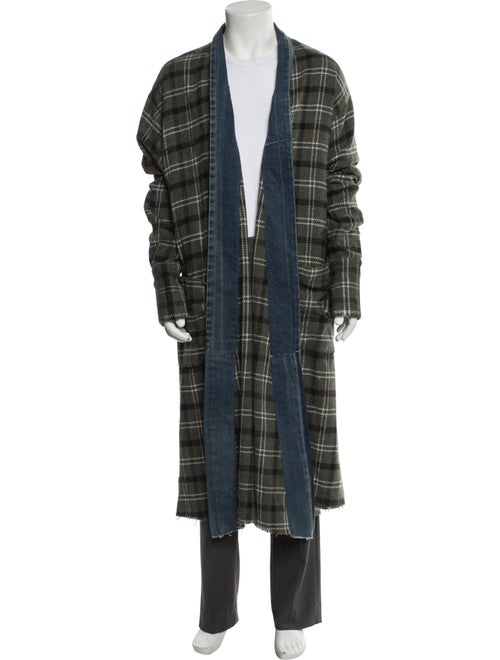 Greg Lauren Army Plaid Gl1 Plaid Print Cardigan