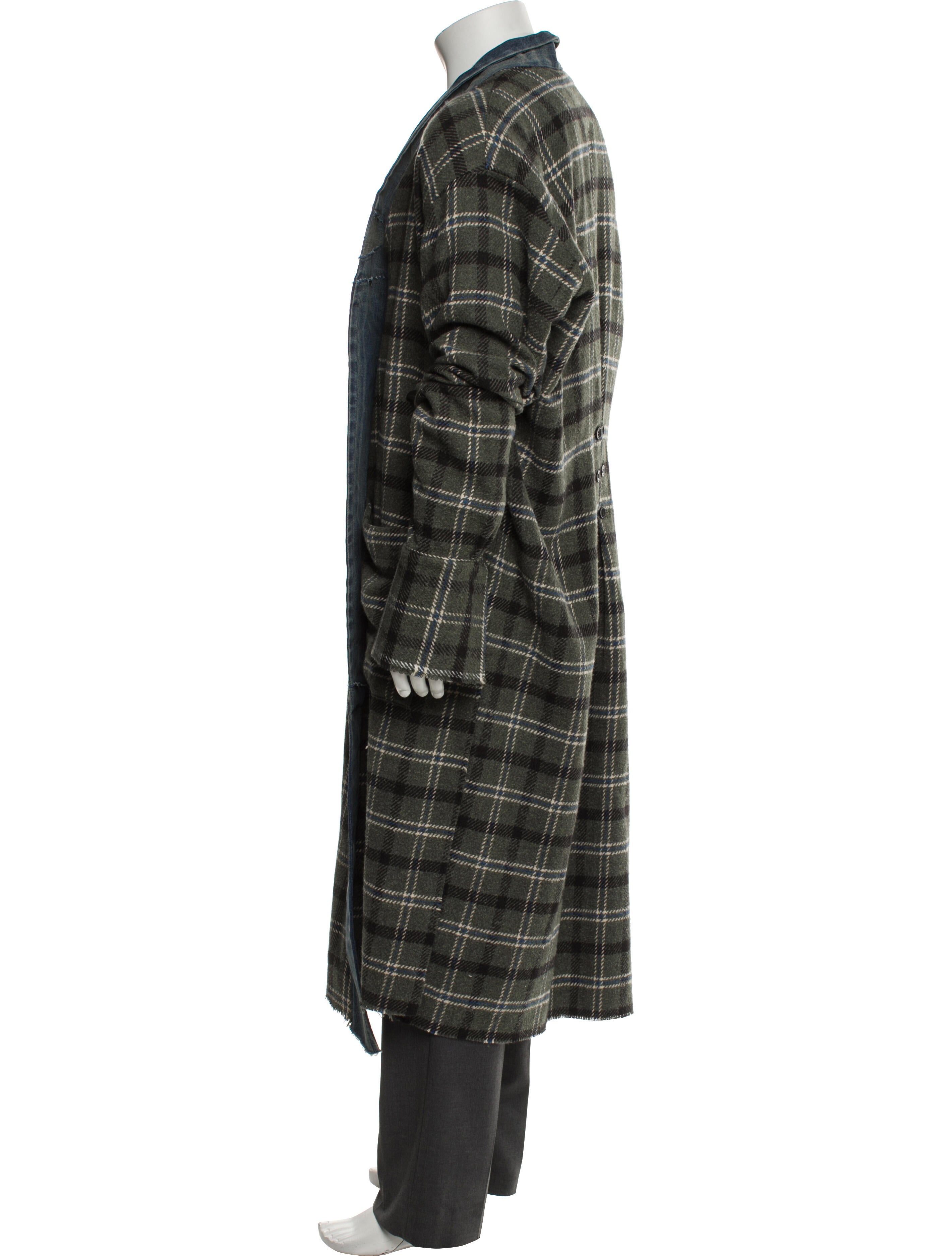 Greg Lauren Army Plaid Gl1 Plaid Print Cardigan