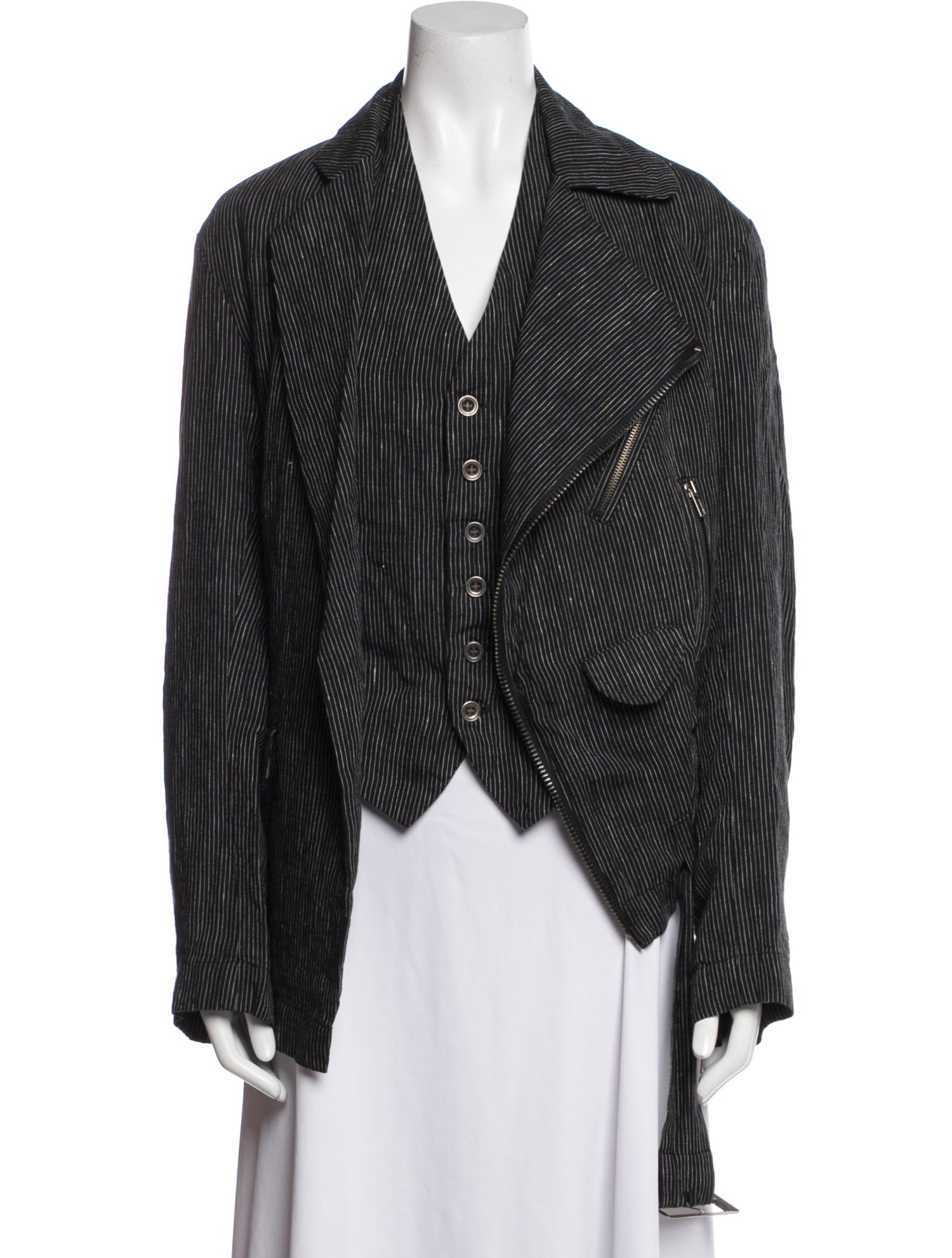 Greg Lauren Linen Striped Jacket