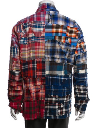 Greg Lauren Plaid Print Jacket