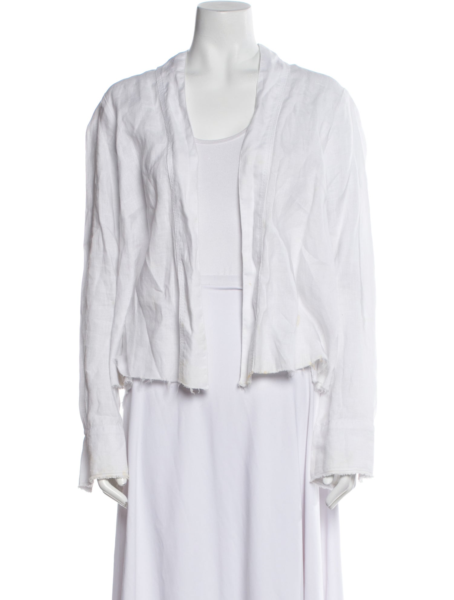 Greg Lauren Linen Square Neckline Button-Up Top