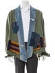 Greg Lauren Kimono Studio Plaid Print Denim Jacket