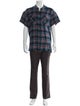 Greg Lauren Plaid Print Short Sleeve Shirt