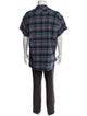 Greg Lauren Plaid Print Short Sleeve Shirt