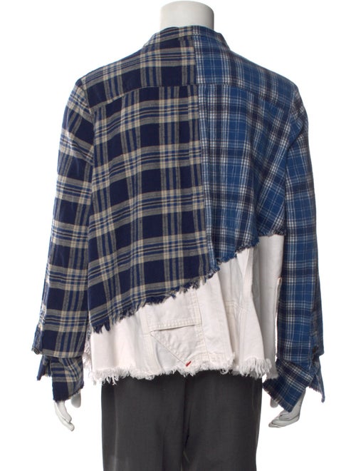 Greg Lauren Plaid Print Collar Cardigan