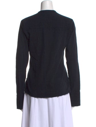 Greg Lauren V-Neck Long Sleeve Button-Up Top