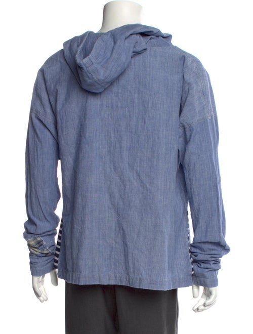 Greg Lauren V-Neck Long Sleeve Hoodie