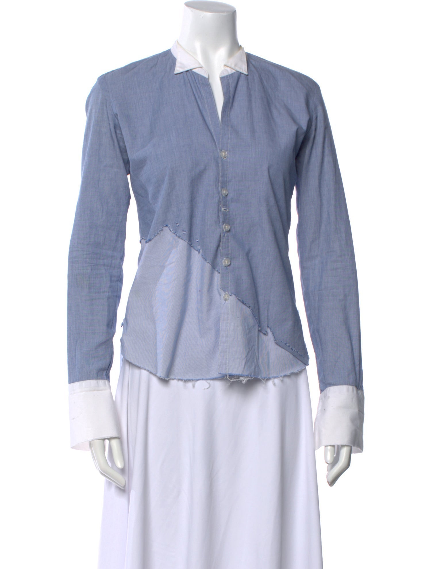 Greg Lauren Long Sleeve Button-Up Top