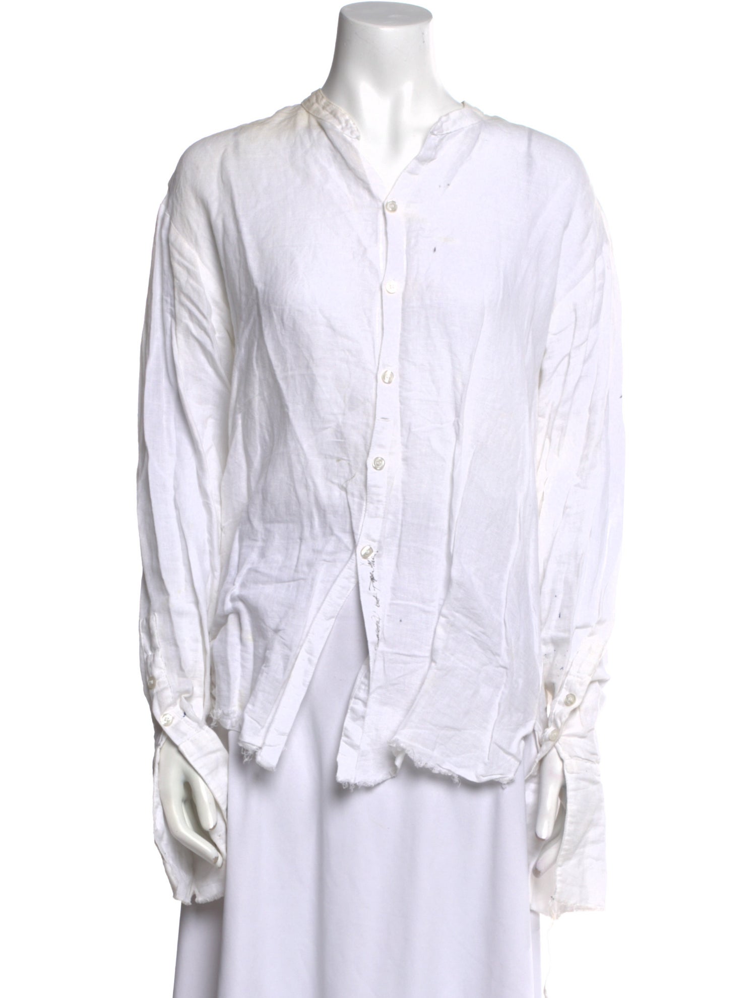 Greg Lauren Long Sleeve Button-Up Top