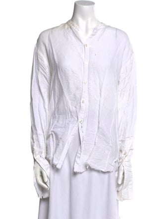 Greg Lauren Long Sleeve Button-Up Top