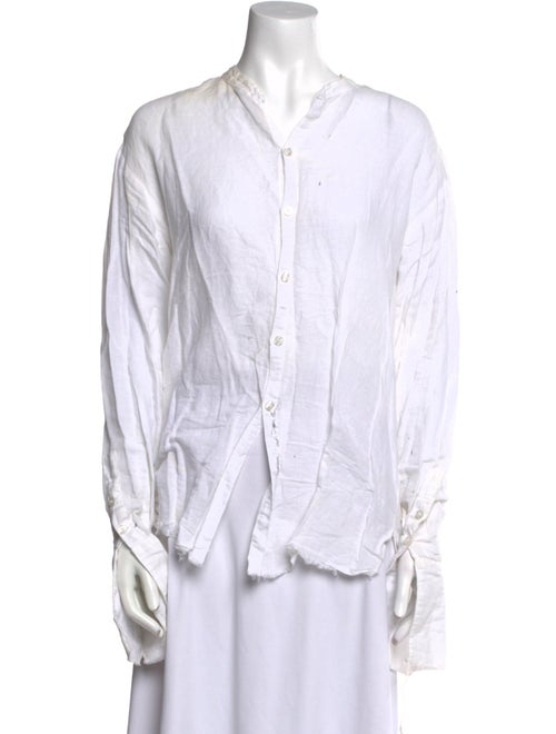 Greg Lauren Long Sleeve Button-Up Top