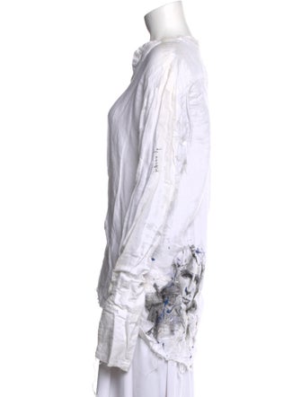 Greg Lauren Long Sleeve Button-Up Top