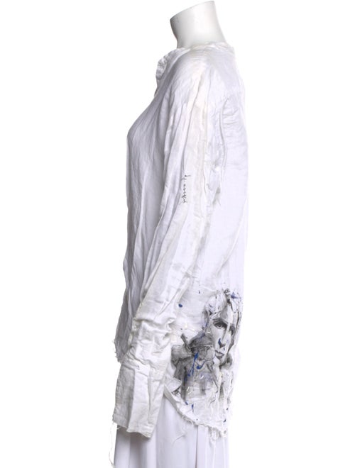 Greg Lauren Long Sleeve Button-Up Top