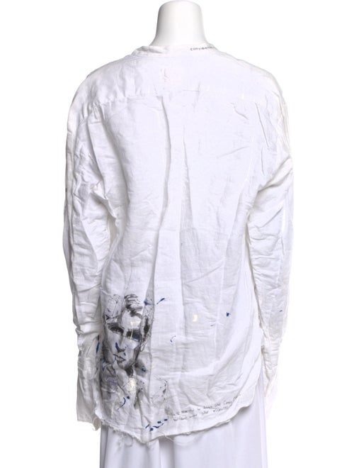 Greg Lauren Long Sleeve Button-Up Top