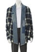 Greg Lauren Plaid GU 'Blue Green' Plaid Print Denim Jacket