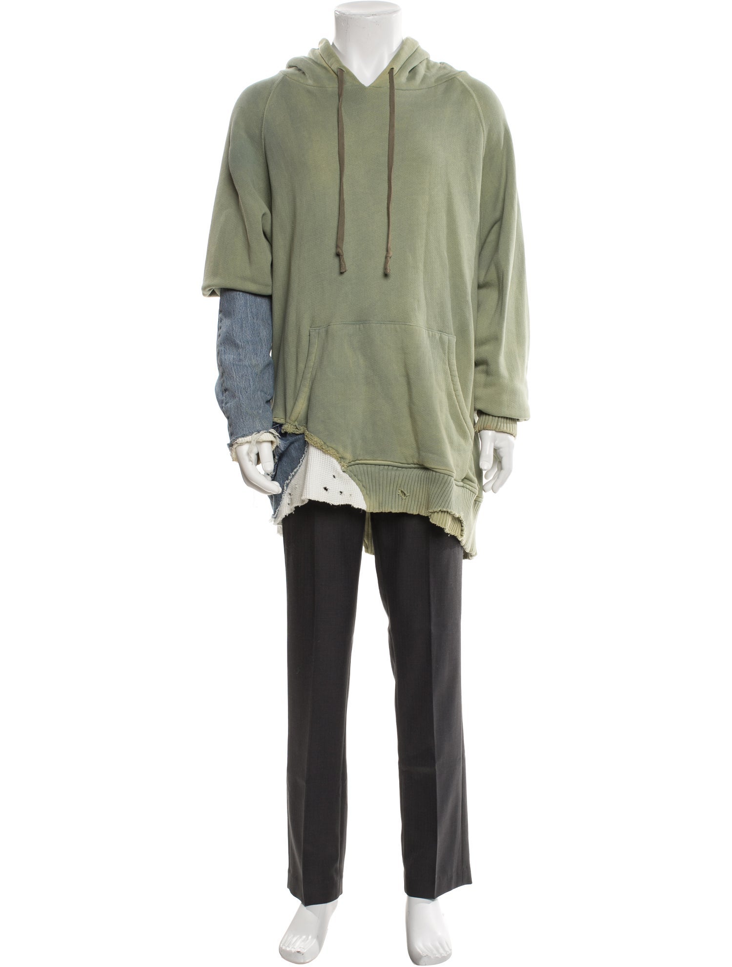 Greg Lauren Crew Neck Long Sleeve Hoodie