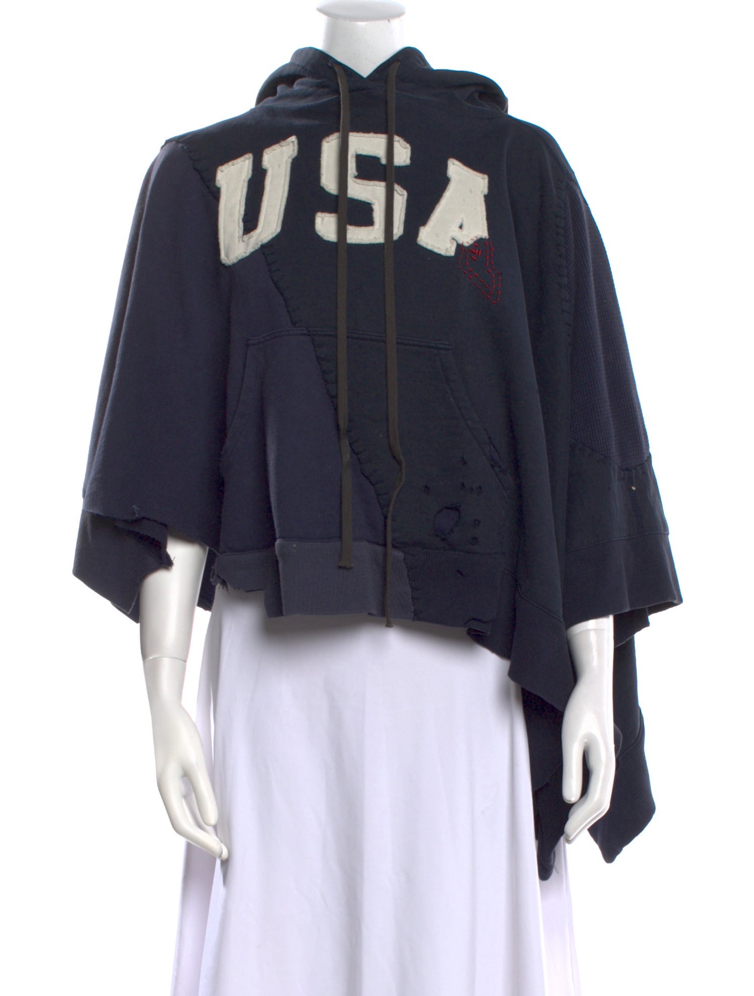 Greg Lauren Graphic Print Mock Neck Sweatshirt