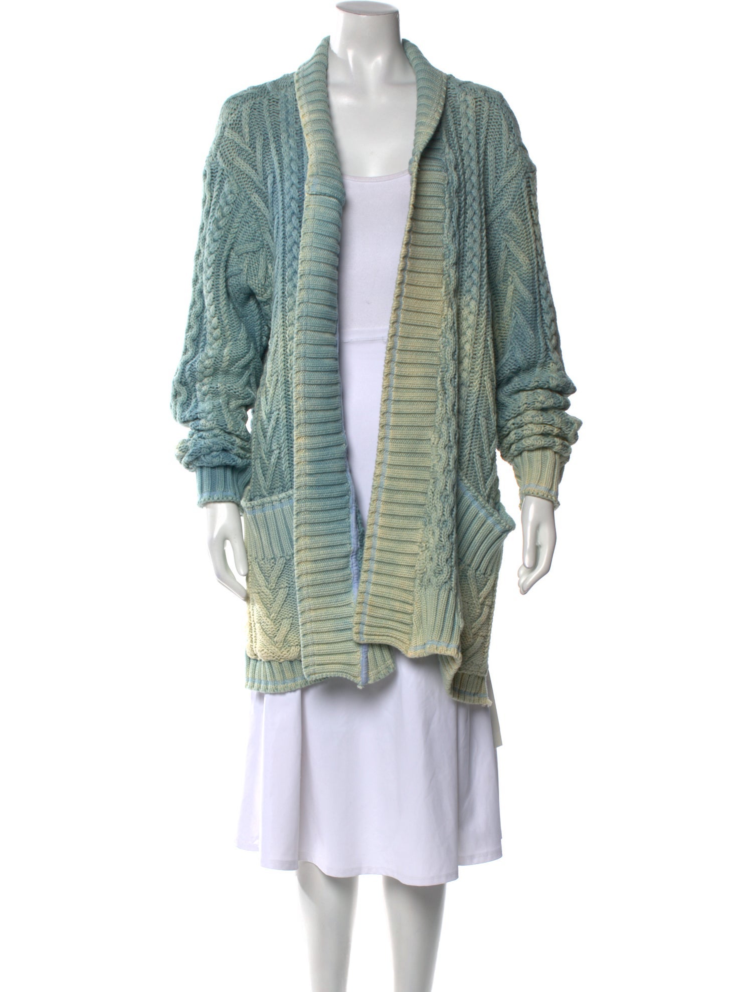 Greg Lauren Striped Open Front Sweater