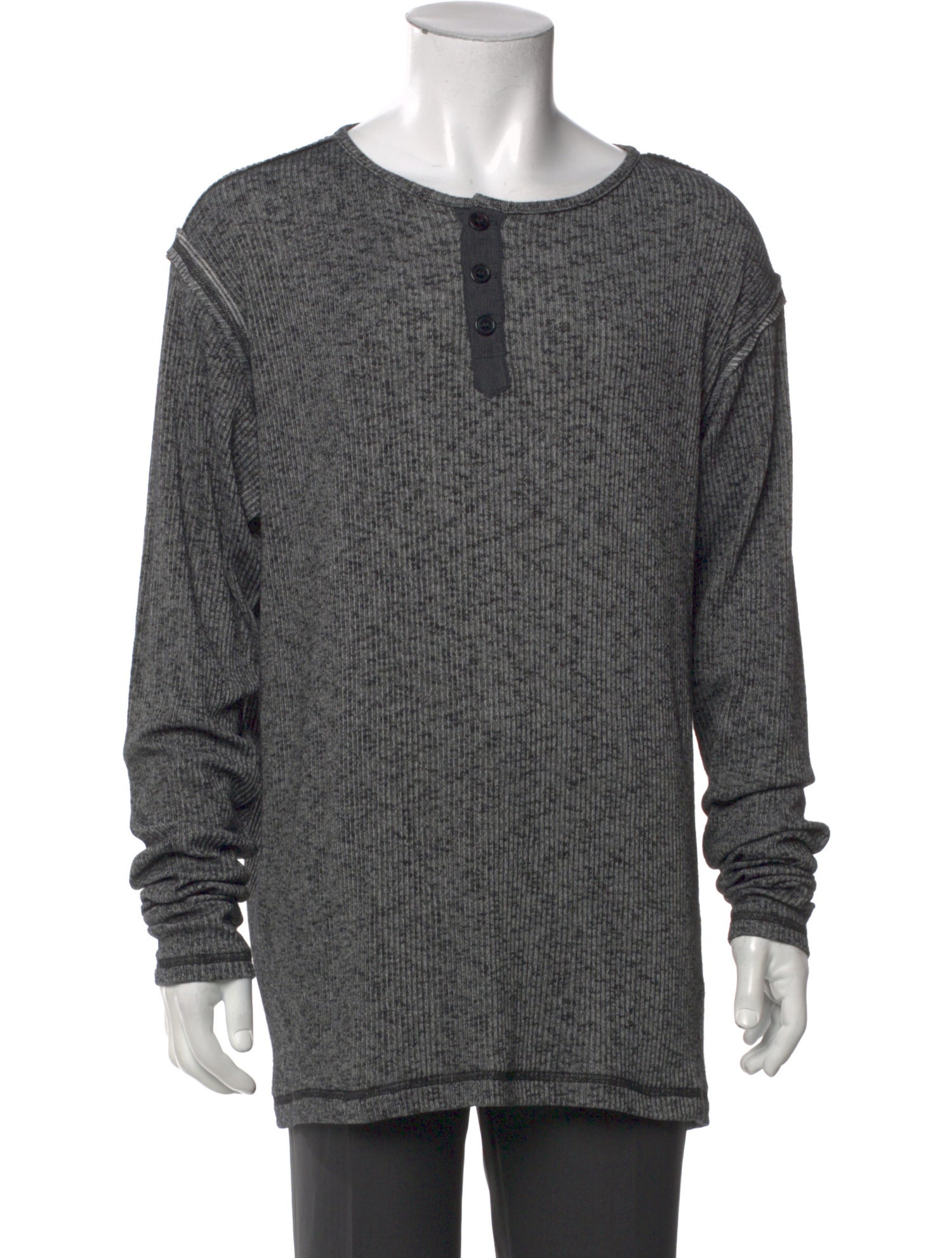 Greg Lauren Crew Neck Long Sleeve Henley