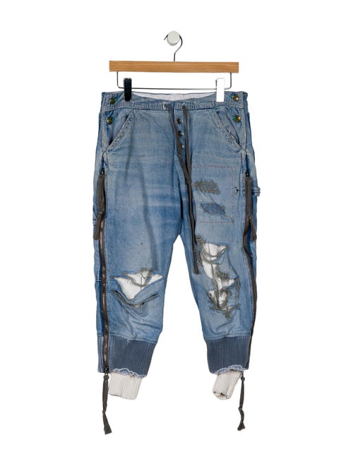 Greg Lauren High-Rise Wide Leg Jeans