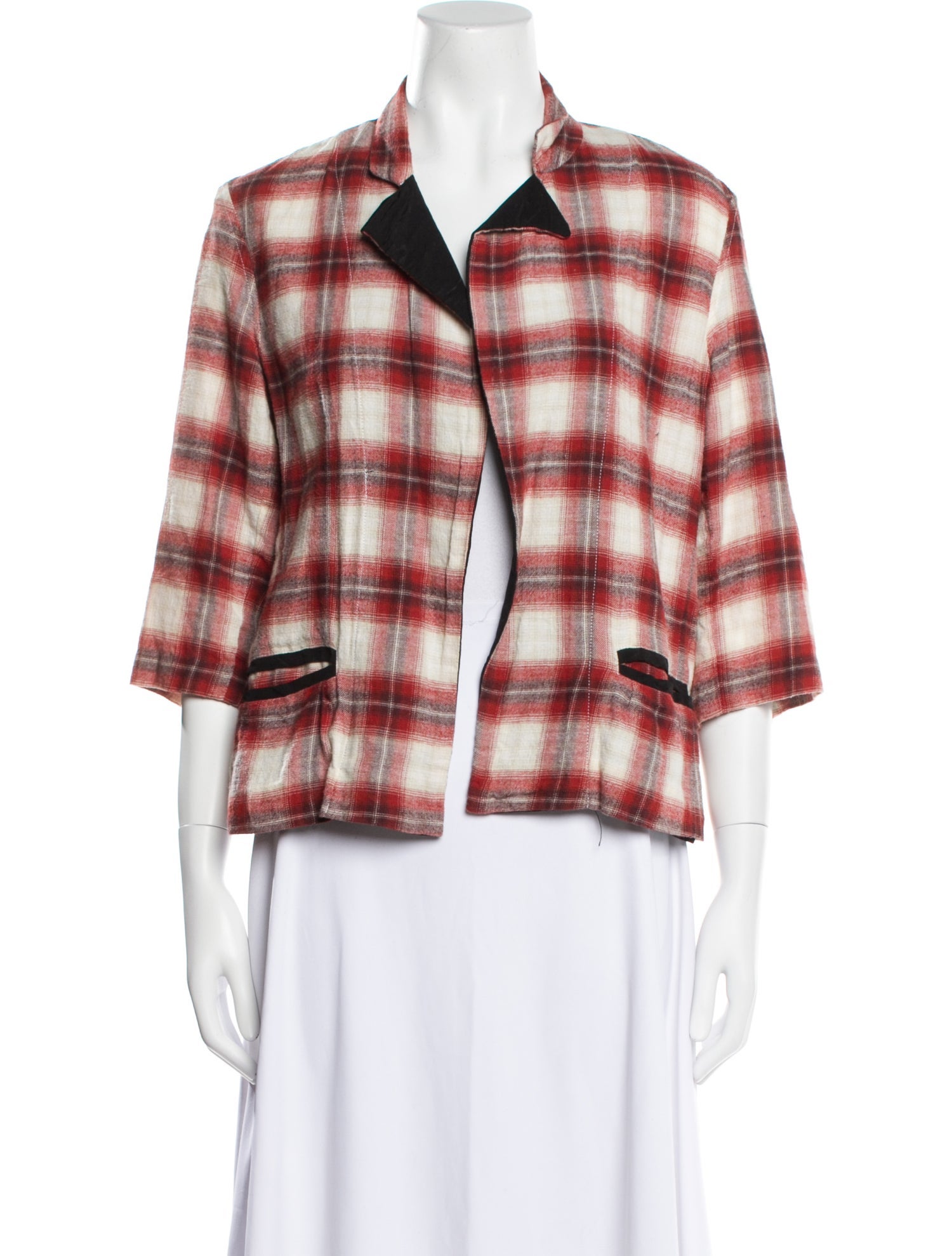 Greg Lauren Plaid Print Blazer