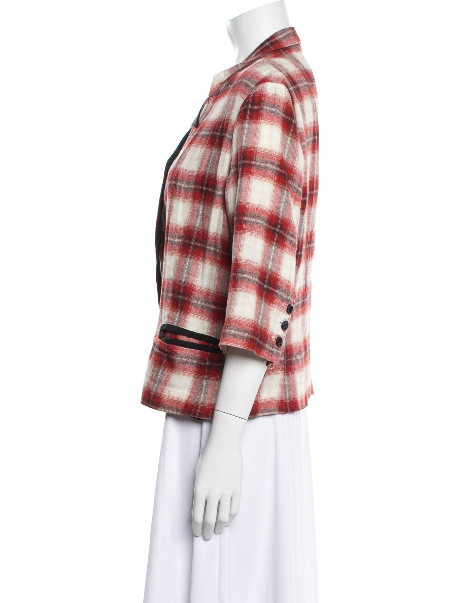 Greg Lauren Plaid Print Blazer