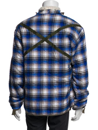Greg Lauren Hounds Reversible GU Plaid Print Trucker Jacket