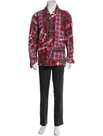 Greg Lauren Plaid Print Jacket