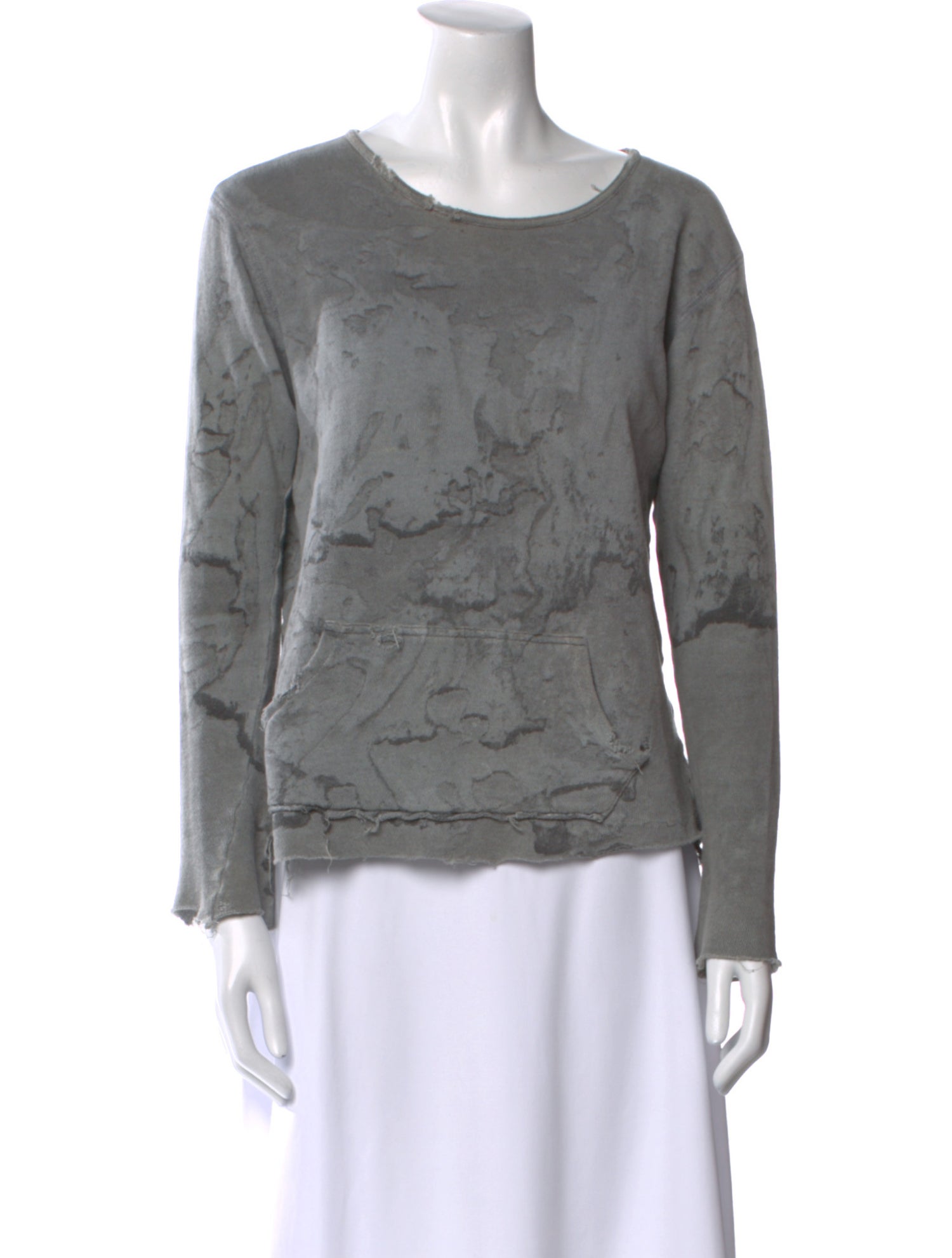 Greg Lauren Printed Bateau Neckline Sweatshirt