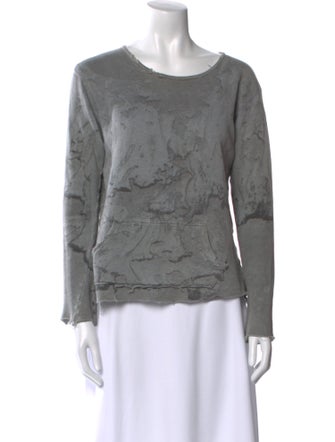 Greg Lauren Printed Bateau Neckline Sweatshirt