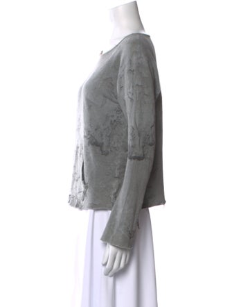 Greg Lauren Printed Bateau Neckline Sweatshirt