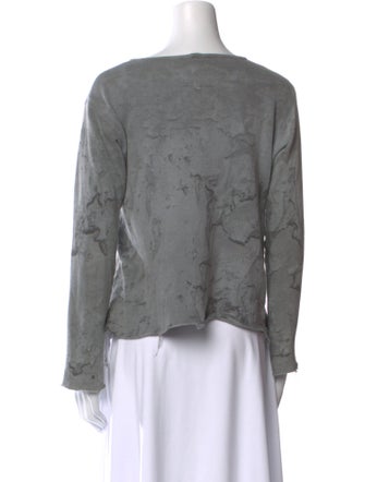 Greg Lauren Printed Bateau Neckline Sweatshirt