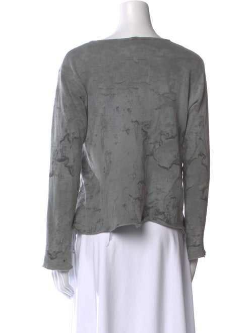 Greg Lauren Printed Bateau Neckline Sweatshirt