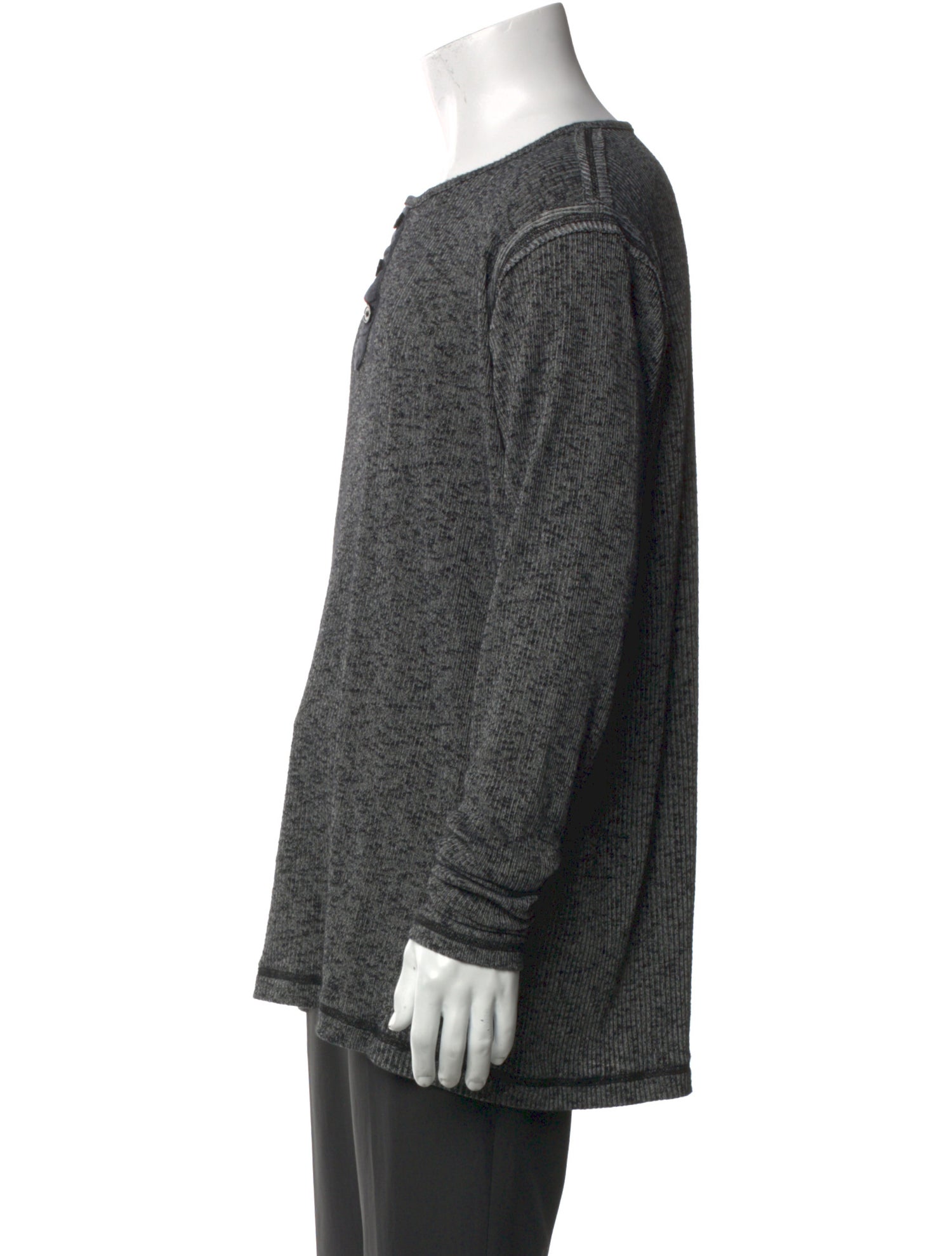 Greg Lauren Crew Neck Long Sleeve Henley