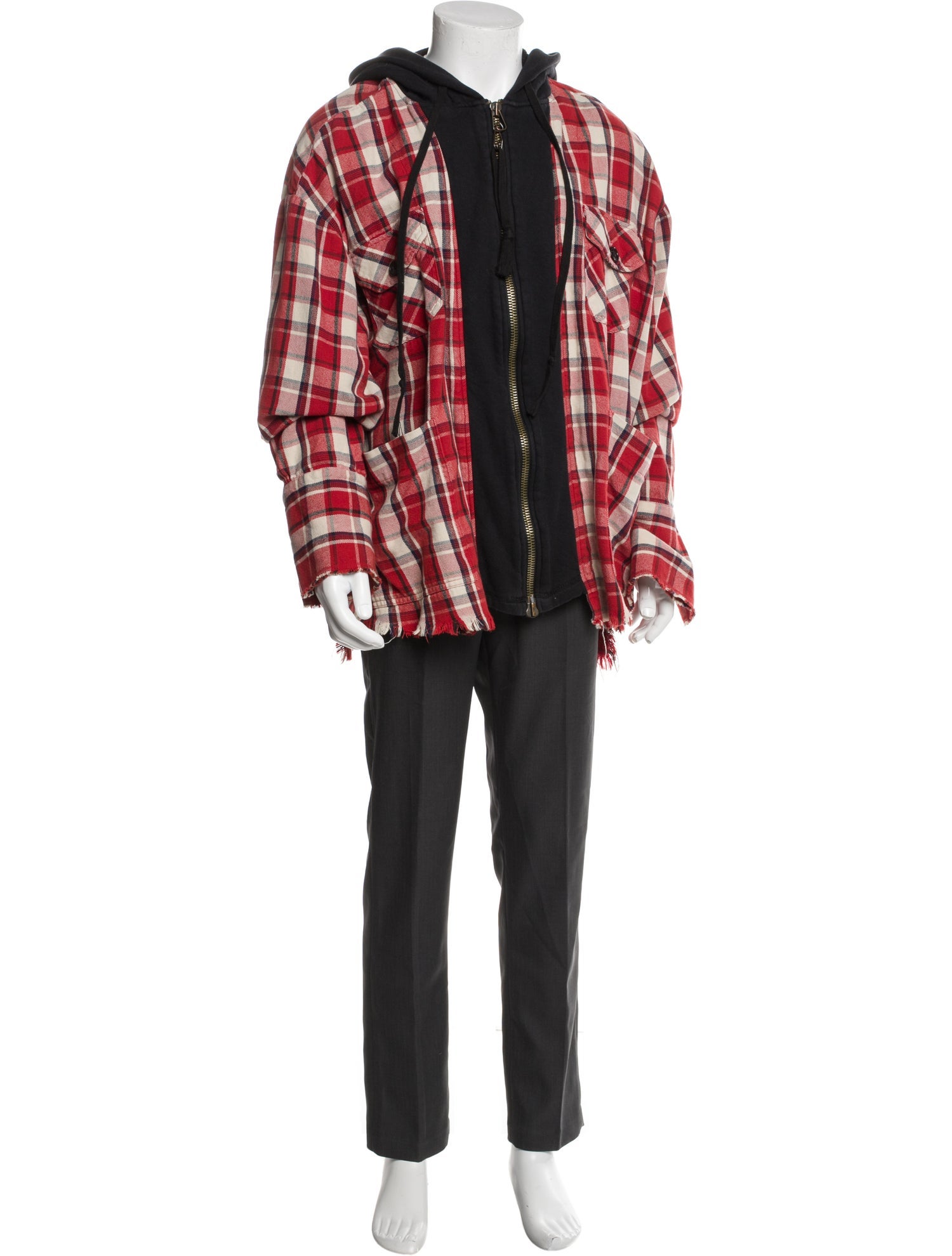 Greg Lauren Plaid Print Parka