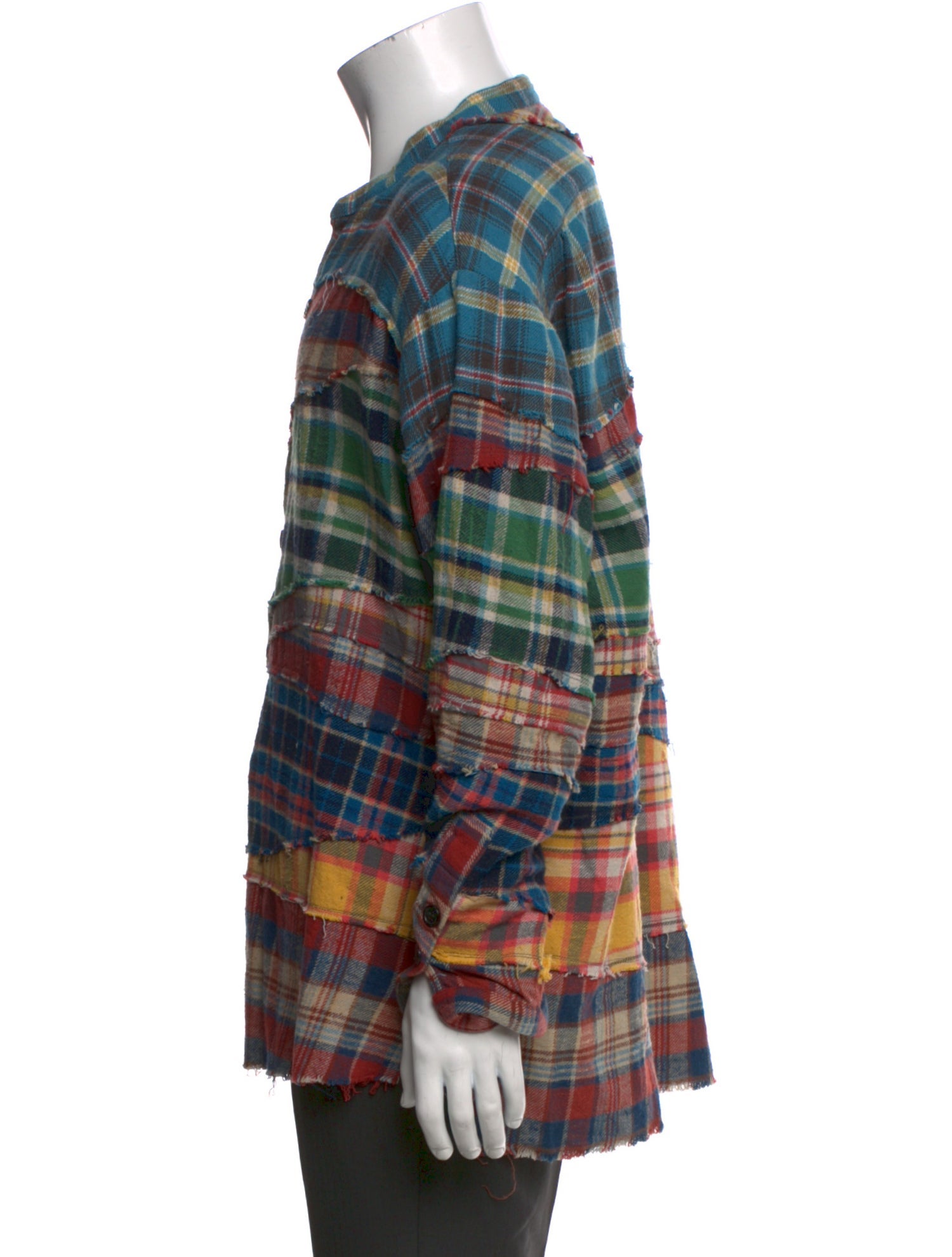 Greg Lauren Plaid Print Long Sleeve Shirt