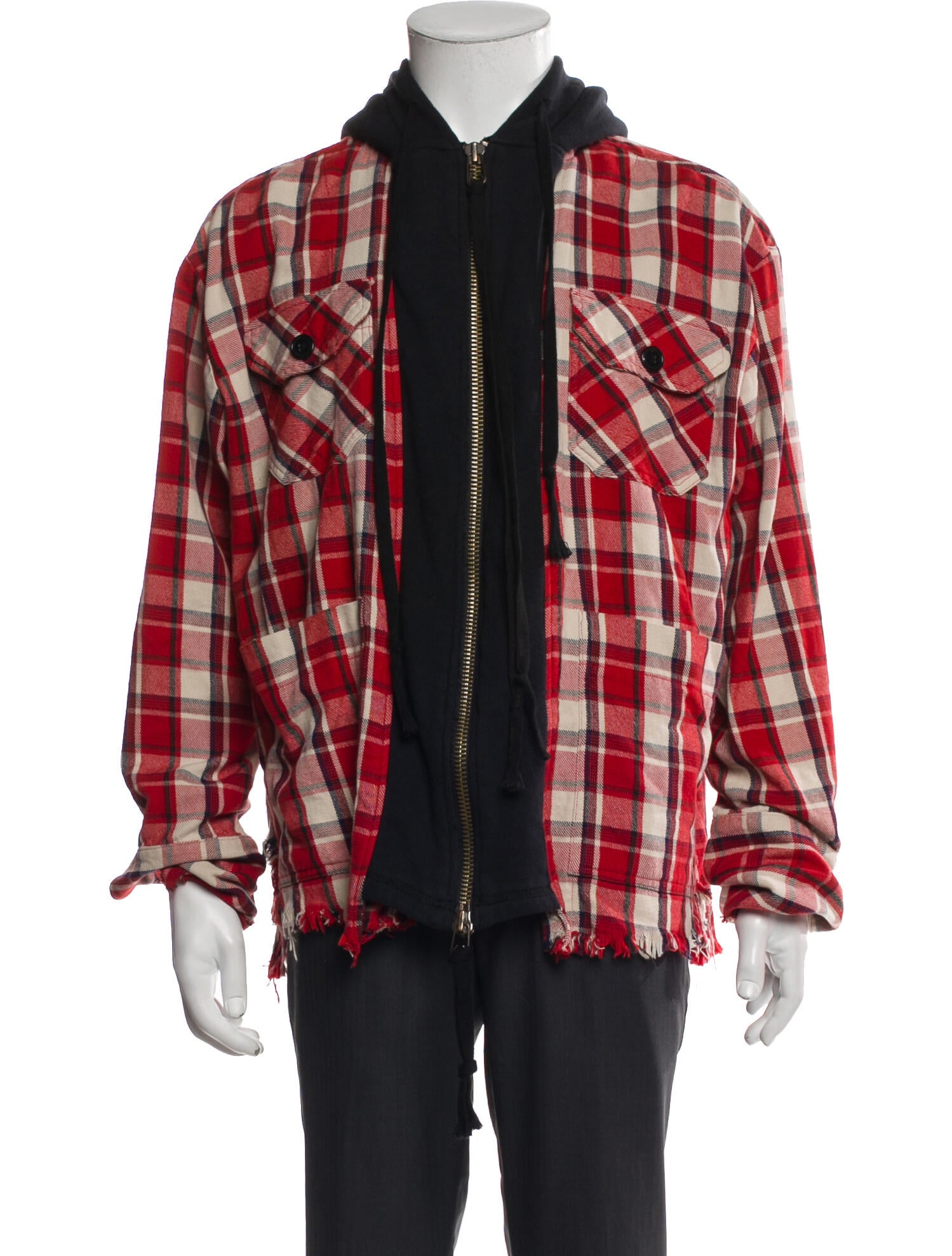 Greg Lauren Plaid Print Windbreaker w/ Tags