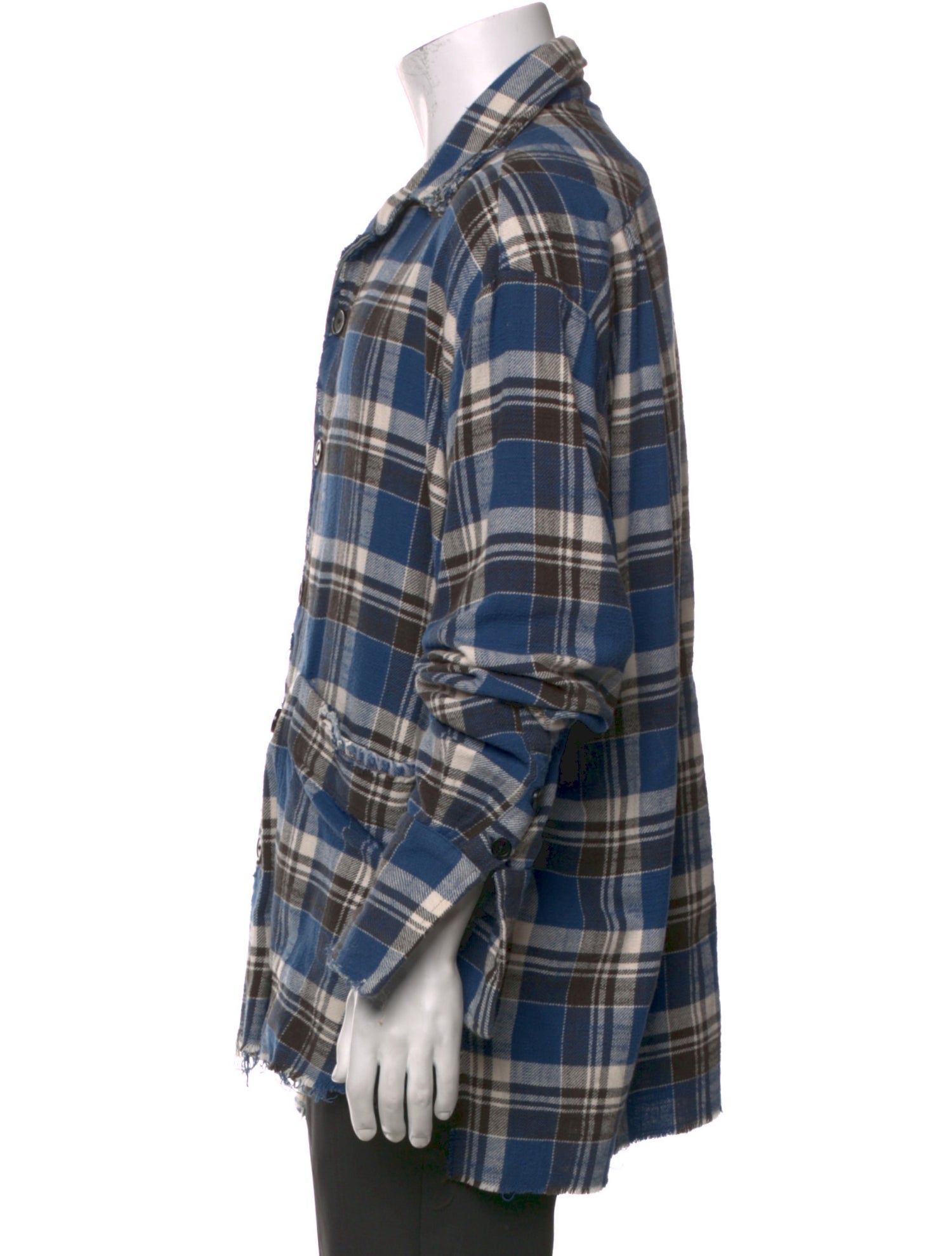 Greg Lauren Plaid Print Long Sleeve Shirt