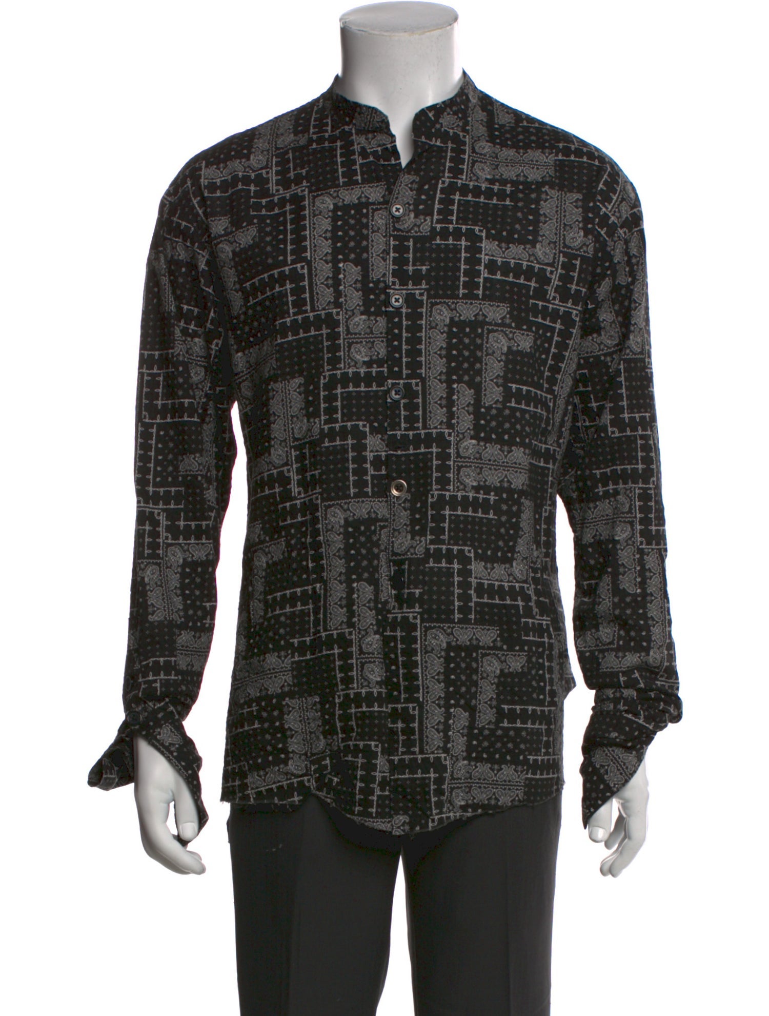 Greg Lauren Printed Long Sleeve Shirt