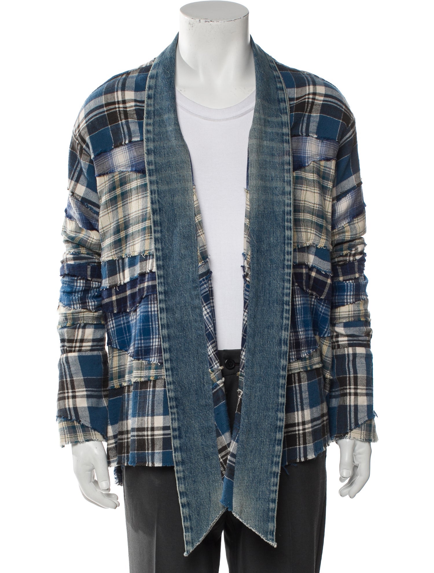 Greg Lauren Plaid Print Long Sleeve Shirt