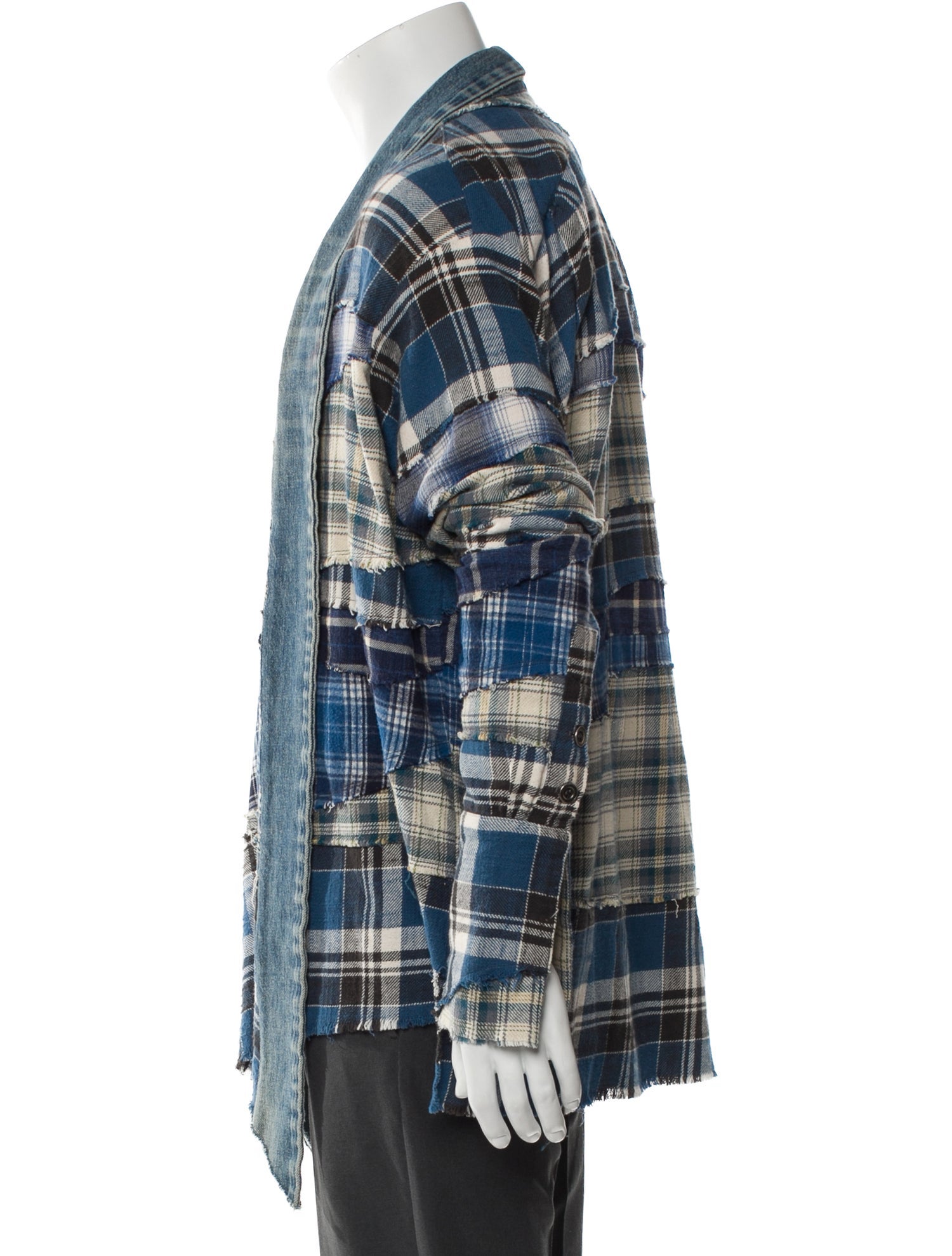 Greg Lauren Plaid Print Long Sleeve Shirt