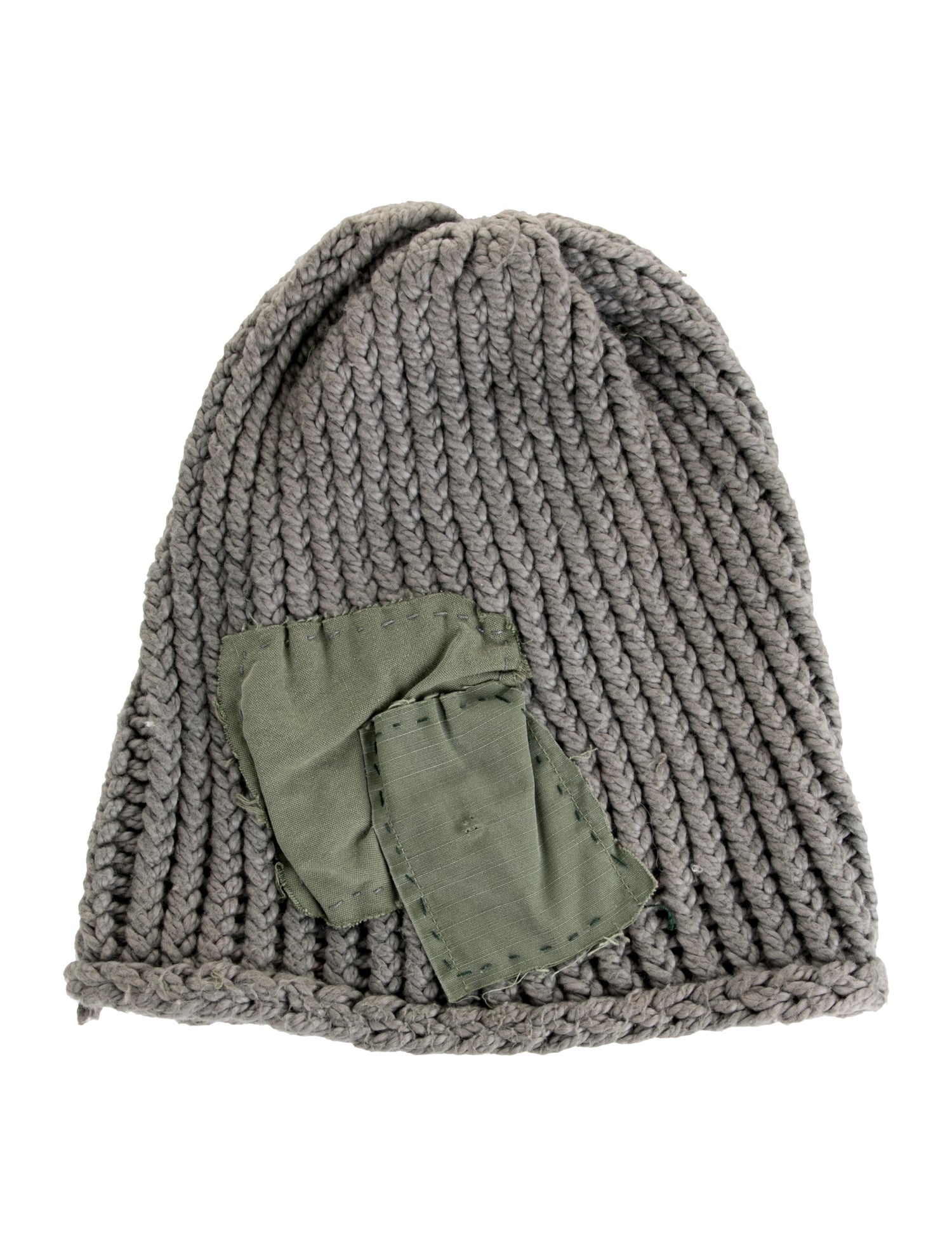 Marc Jacobs Gray Ribbed Knit Wool Beanie with Brim (NEARLY VINTAGE) Marc Jacobs Knitted Beanie - Purple Hats, Accessories  main image 3