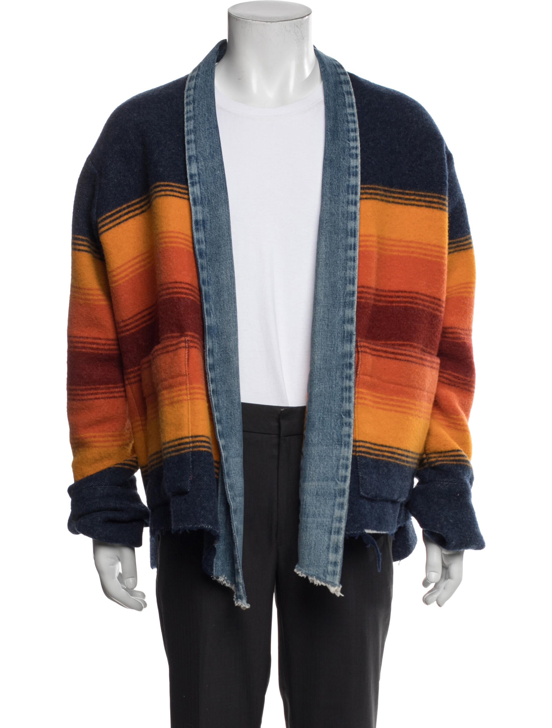 Greg Laurenキモノジャケット　ラルフローレン　RRL RRL By Ralph Lauren Fleece-Panelled Jacquard Jacket Brown / Multi
