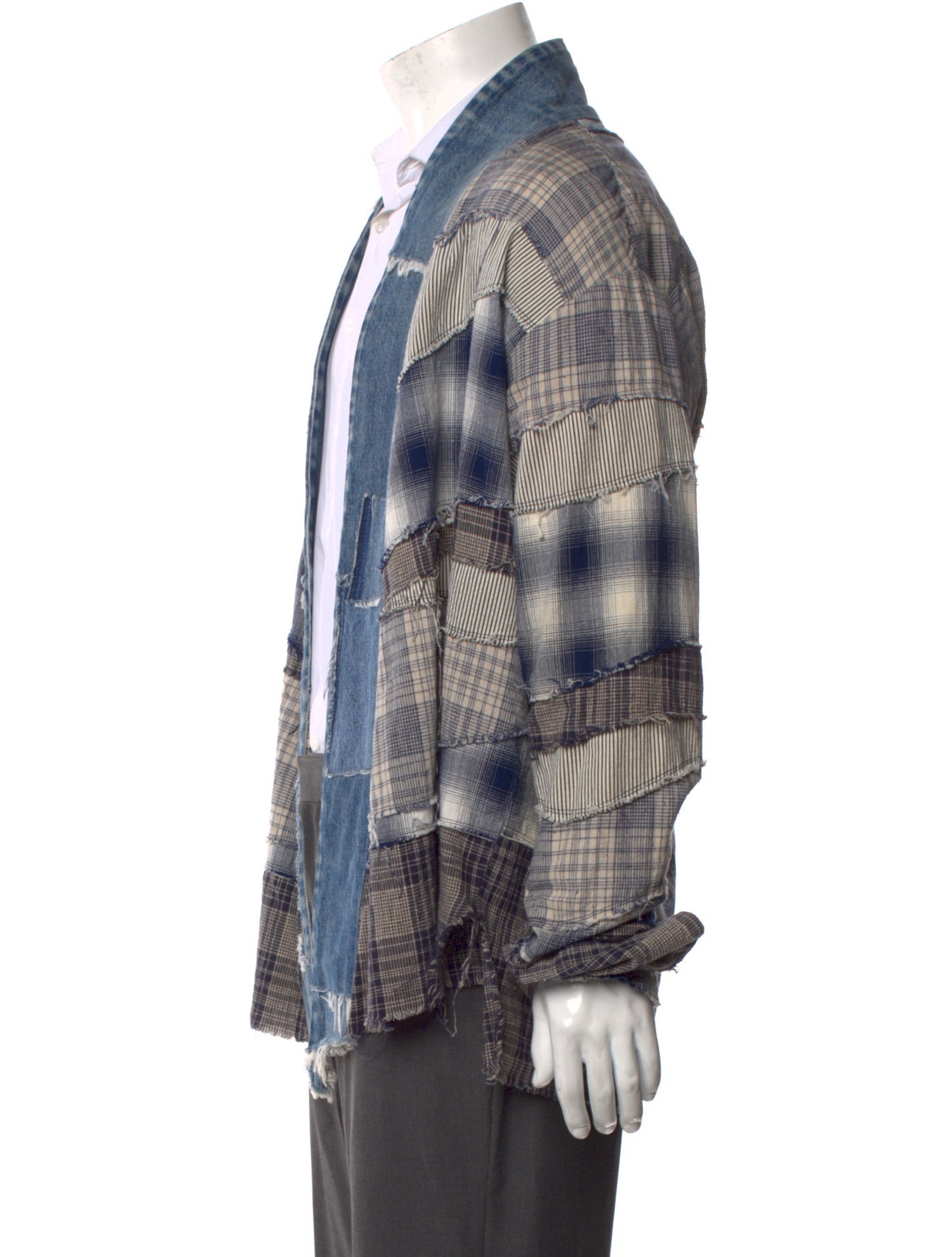 Greg Lauren Patterned Open Front Cardigan