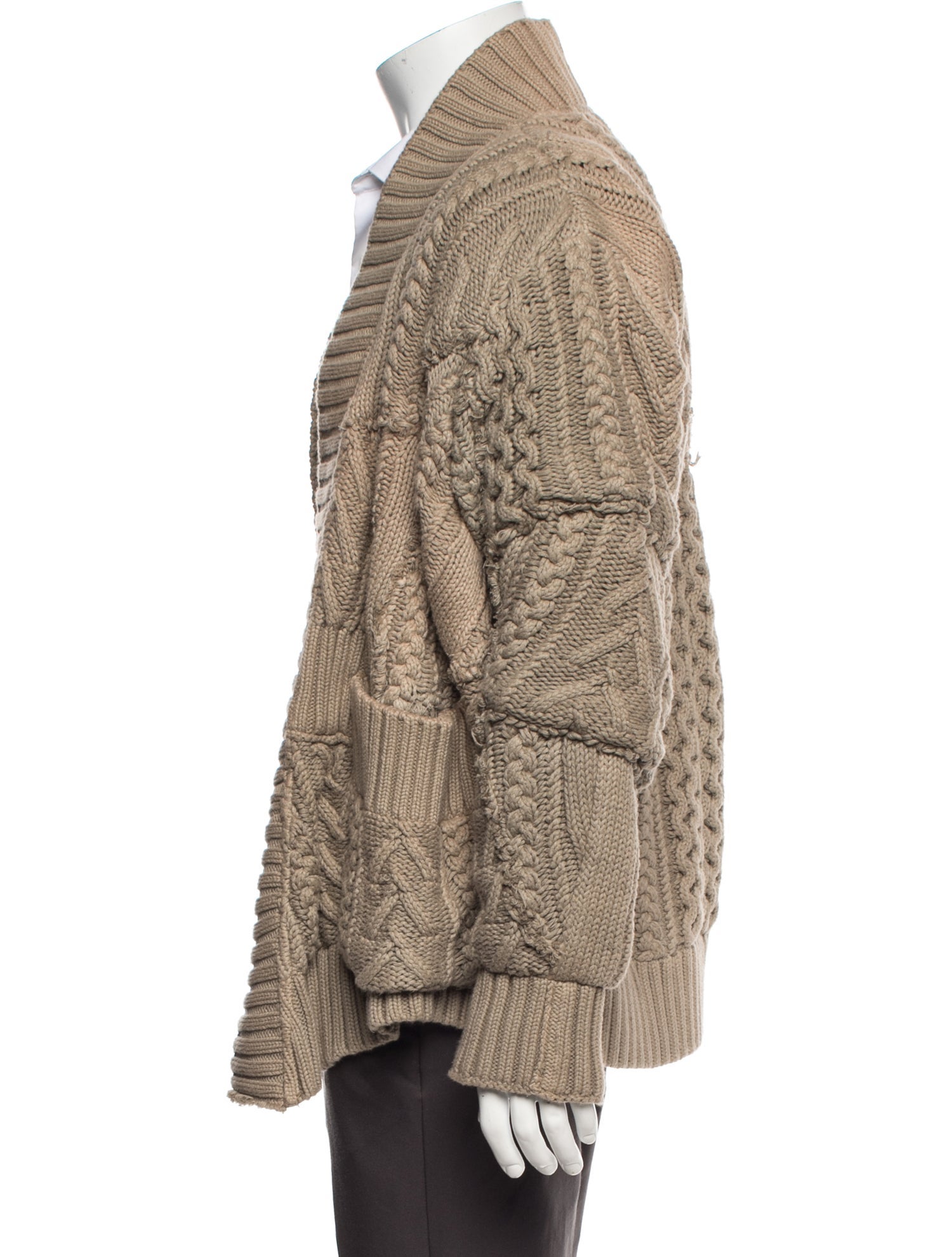 Greg Lauren Open Front Long Sleeve Cardigan