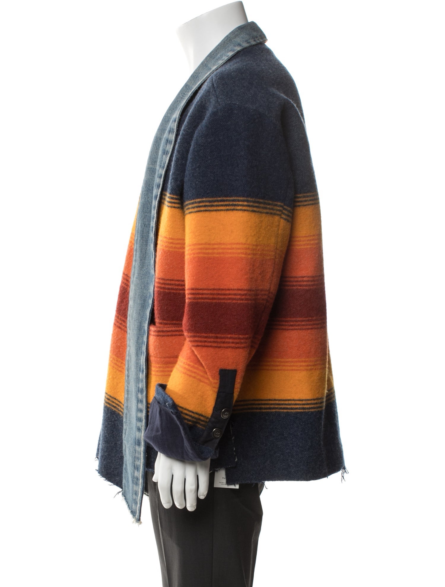 Greg Lauren Wool Striped Jacket