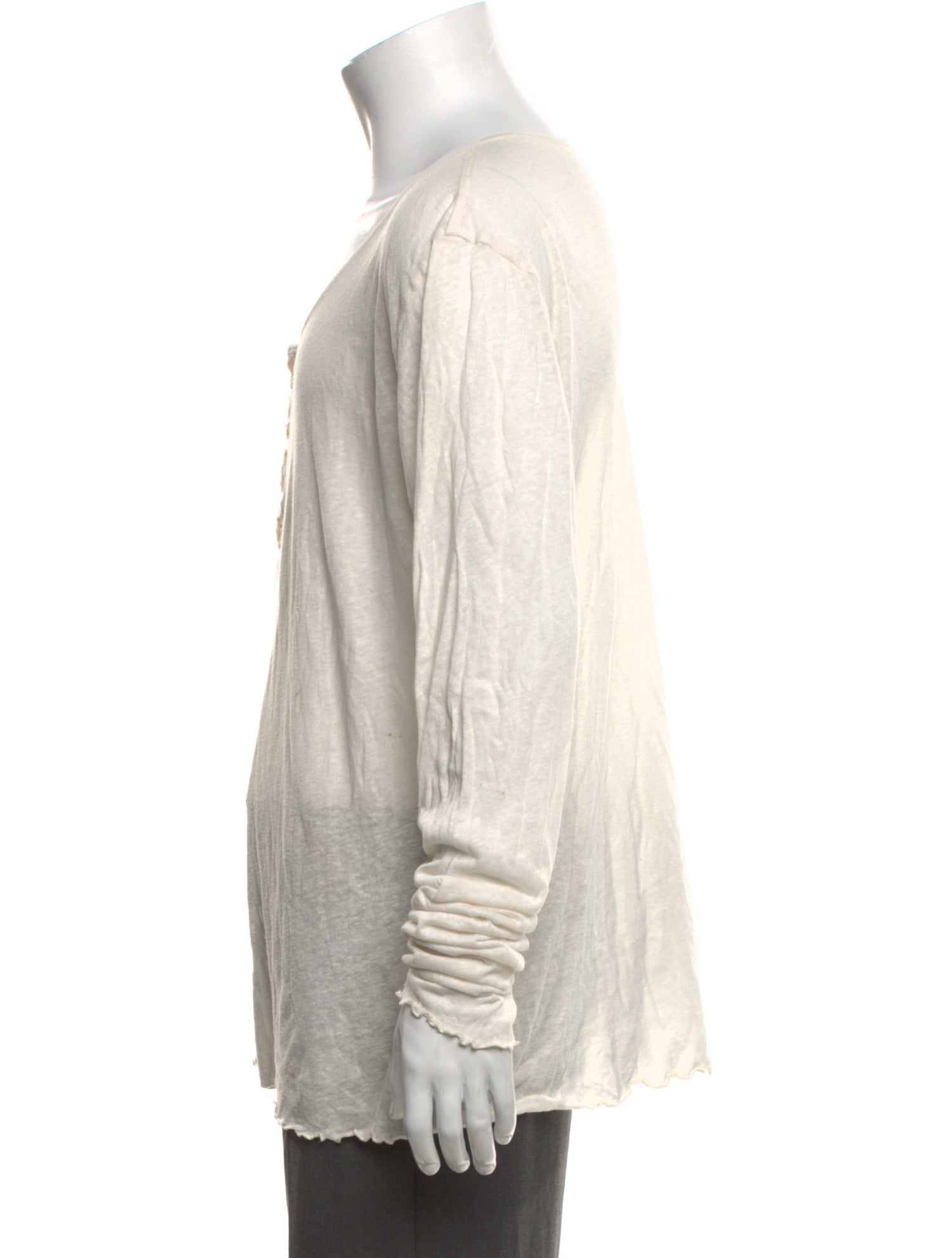 Greg Lauren V-Neck Long Sleeve Henley