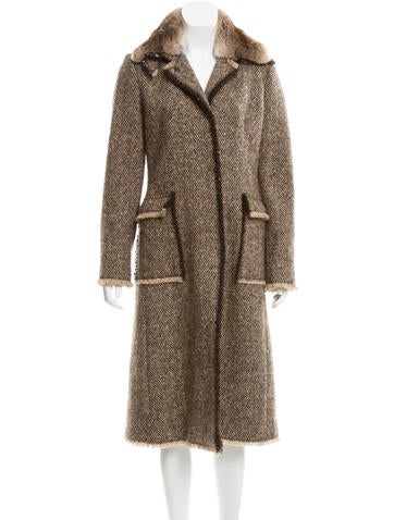 Giuliana Teso Fur Collar Virgin Wool Coat